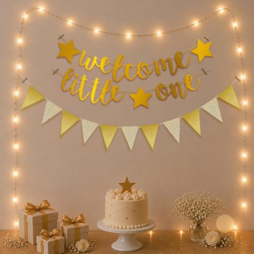 Image of Party Propz Baby Welcome Home Decoration Kit - 3pcs Welcome Home Banner (cardstock) With Fairy Light | Welcome Little One Banner | Welcome Home Bby Decoration | Welcome Homes Decoration | Welcome Baby