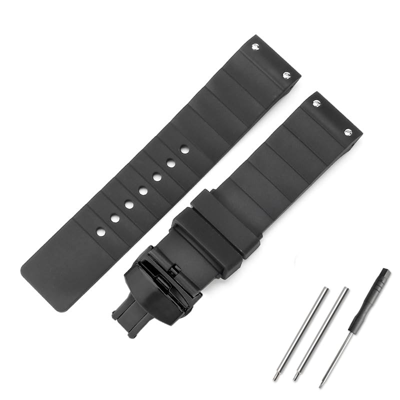 Recopilación de Santos de Cartier para comprar online. 46 CYKLDS Correa de reloj de silicona compatible con reloj Santos de Cartier 100 - Correa de reloj de silicona de 23 mm, Negro (Buckle)