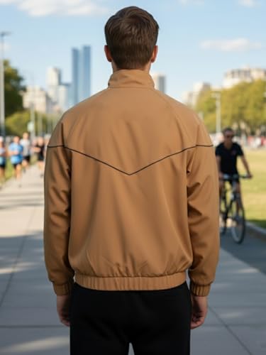 Image of CHKOKKO Sunscreen Jacket for Men Hooded Zipper Sports Jacket | UV Protection UPF 50+ | Sun Protective | Lightweight Breathable | Riding Biker | Outdoor Travel Gym Running