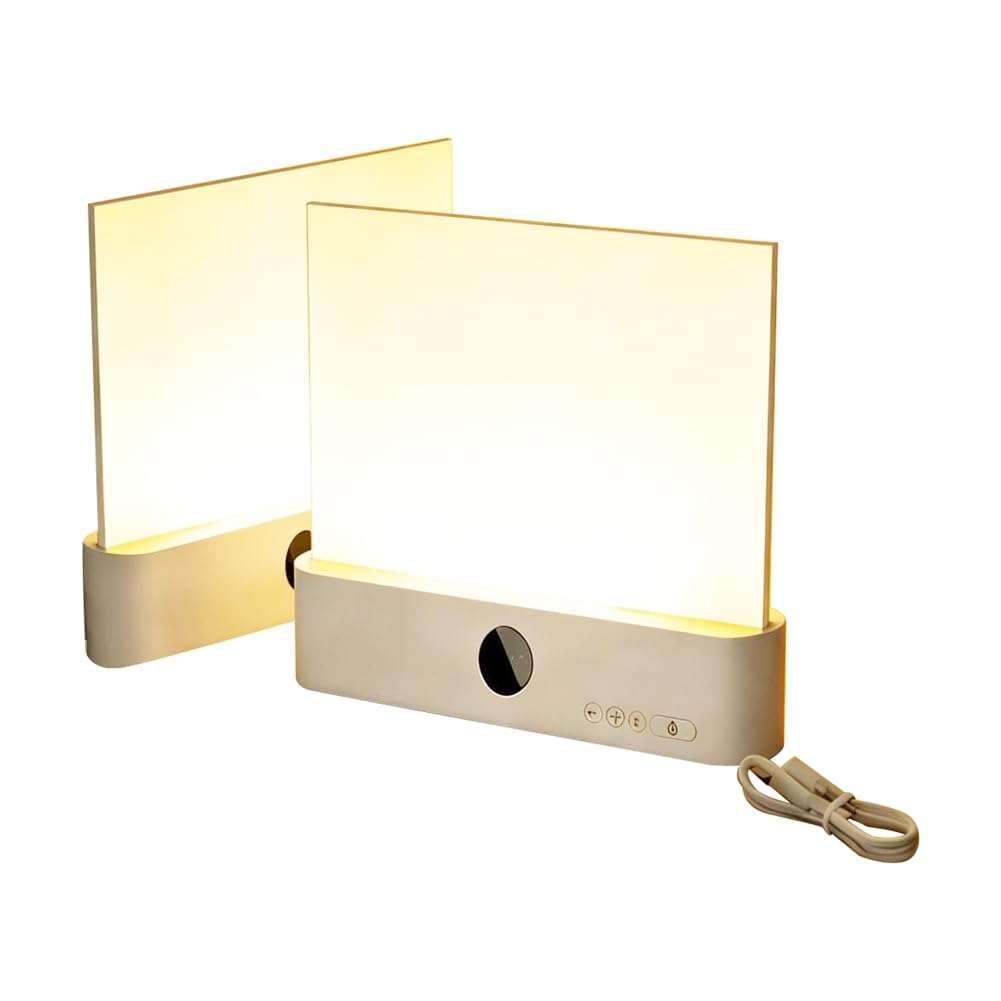 Hndhbfgrt Full Page Panel Plate Lamp Rechargeable Flat Book Light 2PCS Clear LED Smart Reading Light with Timer Dimmable