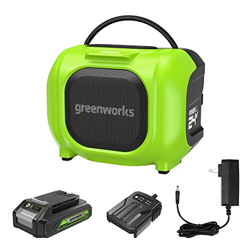 Greenworks 24V Bluetooth Speaker Kit, 2.0 Ah Battery and Charger - image 1