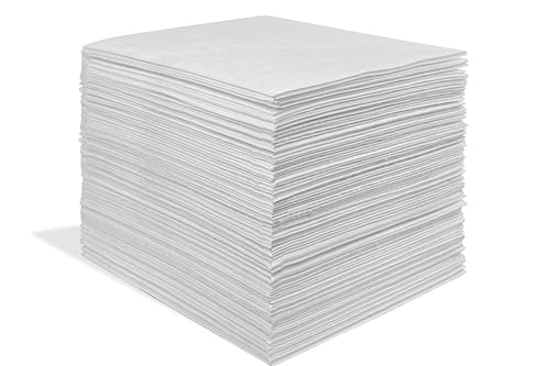 Image of White Oil-Only Meltblown Pads, Heavy Weight, 100 Count, 15 inchx17 inch, Highly Absorbent, Hydrophobic