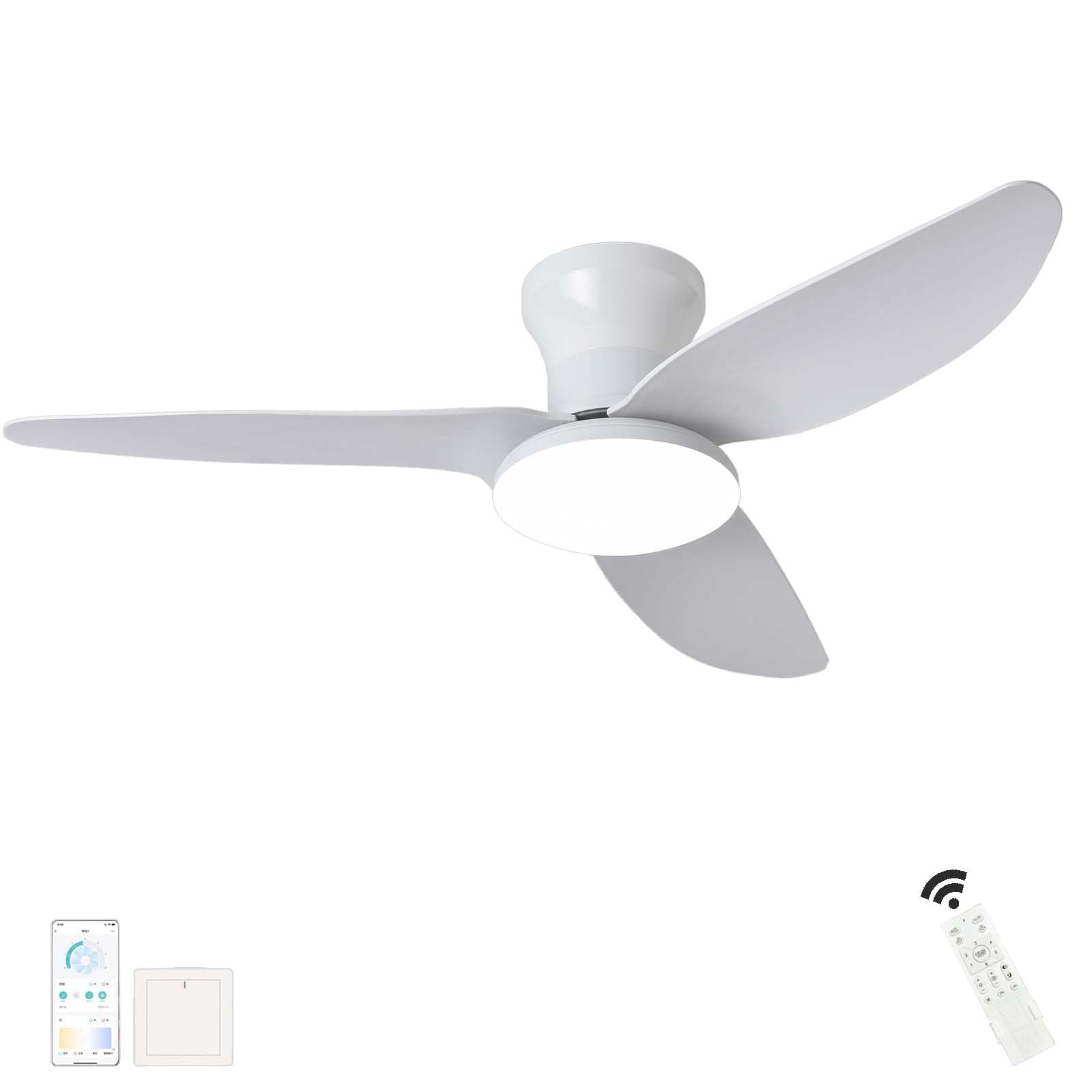 Ventilatore A Soffitto Con Luce LED E Telecomando 106cm - Moderno Silenzioso 6 Velocità Timer Reversibile Per Soggiorno E Camera Da Letto - Grigio - 5