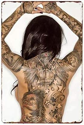 Bonoff Panneau en métal sur le thème des tatouages - Décoration murale vintage - Affiche en métal - 20,3 x 30,5 cm