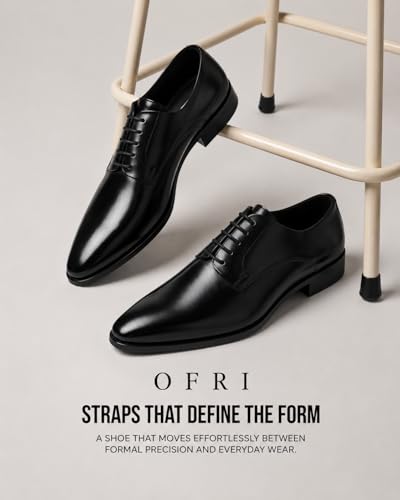 Image of Men's Premium Glossy Oxford Dress Shoes, Black, Lace-Up, Cushioned Comfort, TPR Sole, Classic Luxury Derby Style, for Wedding, Office, Business, Party
