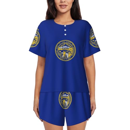 Pijama de manga corta para mujer ideal para tardes de relax en casa ropa de dormir ligera Nebraska