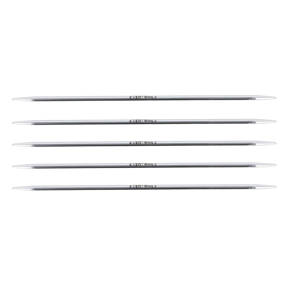 KnitPro Nova Double Pointed Needles 5" (12.5cm), Silver, 2.50mm