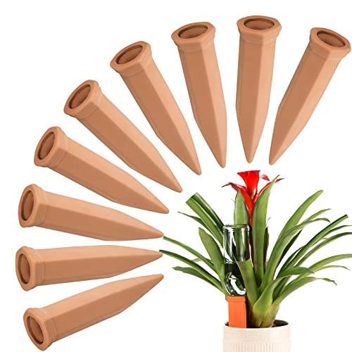 Family Plant Watering Stakes 10Pcs Automatic Plant Waterers For Vacations Plant Watering Devices Terracotta Self Waterinq Spikes For Wine Bottles Great For Indoor & Outdoor Plants #TOP16