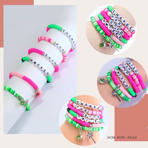 Wicked Merch Friendship Bracelet for Women Magic Wand&Witch Hat Wicked Beaded Bracelet Halloween Jewelry Gifts Fans Party Dress Costume Accessories3