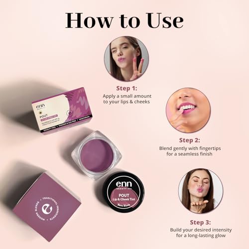 Image of Enn Beauty Pout Lip, Cheek & Eyeshadow Tint with SPF 10 withThe Goodness of Jojoba & Avocado Oil, Natural Blush for Women, Long Lasting, Sls & Paraben Free - Bare Blush, 5gm