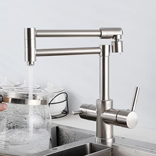 Grifo de cocina de 3 vías de latón macizo y diseño plegable premium 4