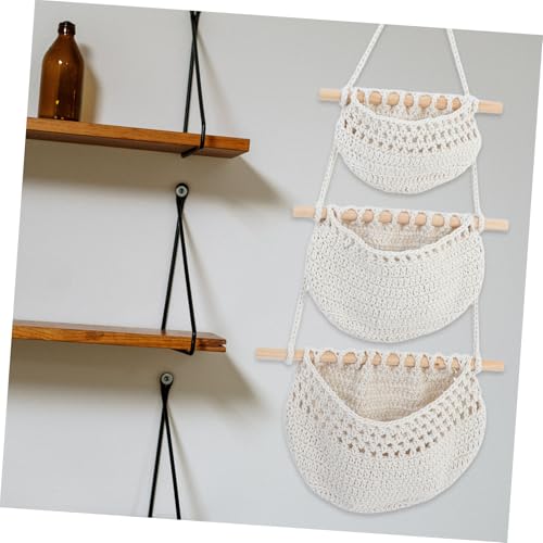 Cesta colgante de 3 niveles PRETYZOOM de algodon para fruta 5