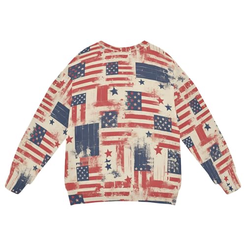 JUNZAN Cartoon Camouflage American Flag Big Boys Hooded Sweatshirt Fleece Fall Tops Shirts Camping 4T2