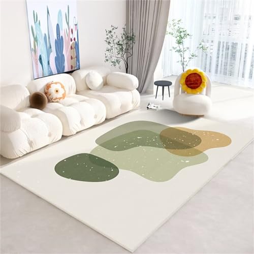 Tapis adolescent doux style simple moderne vert beige - 2