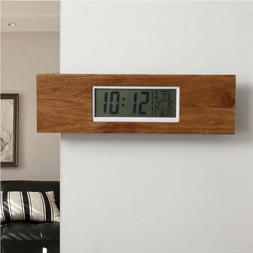 Horloge murale numérique à écran LCD double face avec date et température - 8