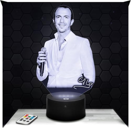 Lampephoto.fr - Lampe 3D Calogero Décoration Collection Chanteur Pop Rock, Idée Cadeau Homme Femme, Objet Calogero Veilleuse LED, Déco Chambre, Idee Cadeau...
