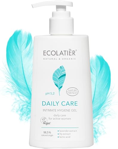 Feminine Wash Sensitive with Almond Oil & Olive Extract – 98.5% Natural, Vegan, pH 5.2 Balanced vaginal wash for woman Dry & Sensitive Skin, Restores Microflora & Moisture, 8.5 Fl Oz – ECOLATIER