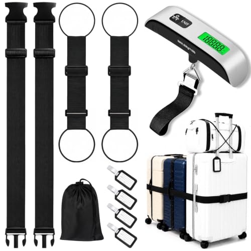 9-in-1 Luggage Straps for Suit Cases Luggage Weight Scale Travel Essentials