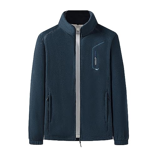 Veste polaire chaude pour hommes avec col montant et poche zippée pour l'automne