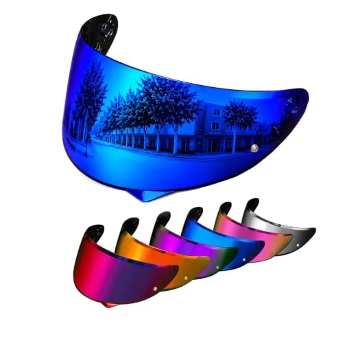 Image of PSLER Shatterproof Motorcycle Helmet Visor for HJ-34P C10,Deep Blue