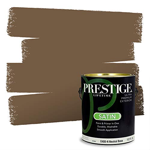 PRESTIGE Paints Exterior Paint and Primer In One, 1-Gallon, Satin, Comparable Match of Sherwin Williams* Coconut Husk*