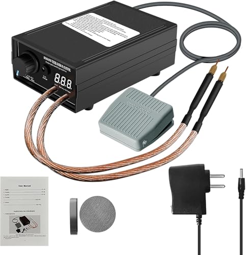 Soudeuse par Points 8000W, Portable Soudeuse par Points Réglable pour Batteries 18650, Mini Machine de Soudage par Points 0,1-0,3mm, 0-1200A,avec Ecran LCD,avec feuille de nickel de 1M
