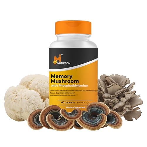 M NUTRITION Memory Mushroom + with Phosphatidylserine, Lions Mane, Turkey