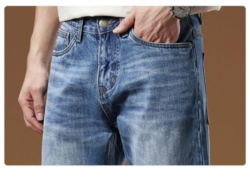 Men Spring Wide Leg Pants Straight Cut Loose Fit Streetwear Jeans2