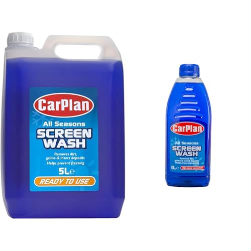 Image of CarPlan All Seasons Ready Mixed Screen Wash, 5 L & All Seasons Ready Mixed Screen Wash, 1 Litre