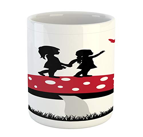 Multi-Coloured Bone China Mug Vermilion Grey Wide Porcelain Cup 330ML for Retirement Gifts,Restaurant,Afternoon Tea,Housewarming Gifts