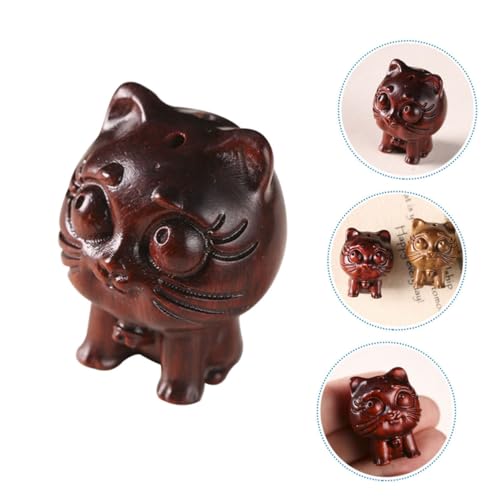 Figurines de chat miniatures en bois pour une déco zen - 4