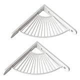 2個 ファンブラケット 棚サポート ブラケット 棚受け金具 ブラケット金具 直角ブラケット 棚 サポート アイアンブラケット 取り付けネジ付き スペース節約 耐荷重50kg ブラック ホワイト ゴールド 三角形のデザイン 滑らかなエッジ バスルーム棚 ガーデン棚(White,30x30cm)