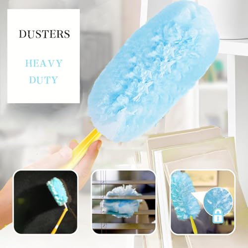 Image of Comprehensive 360Heavy Duty Duster Kit with Duster Refills & Compatible with Swiffer Dusters,for Home, Office, car Indoor Cleaning (30PCS&1Handle)
