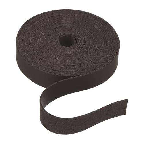 Rebower Flat Leather Cord,197 Inch 15mm Leather String PU Faux Leather Strips Strap,[for Jewelry Making DIY Craft Projects Belts Keychains Accessories]-5m/Coffee