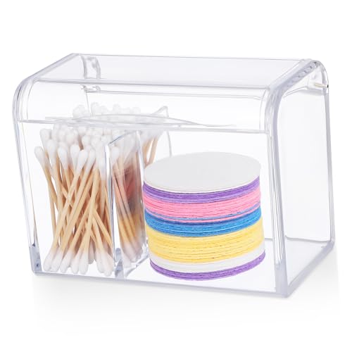 GLEAVI Contenitore Per Bastoncini Di Cotone Porta Bastoncini Di Cotone Dispenser Per i Di Contenitore Rotondo Per i Di Porta i Di Con