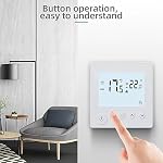 Smart Thermostat, 4500W Button Control Programmable Digital Thermostat, High Power Energy Saving Temperature Controller with Memory Storage, Overheat Protect, for Home Office