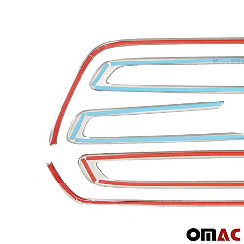 Front Bumper Grille Cover And Surround Frame Kit For Ford Transit 250 2015-2021, Stainless Steel, Chrome, 5 Pieces #TOP6