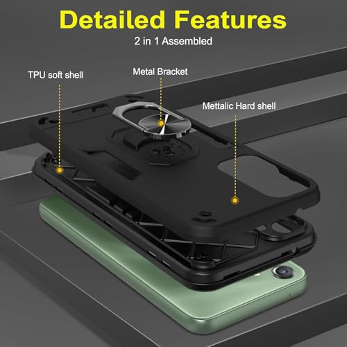 Image of NDCOM for Samsung M14 5G Back Cover, Durable Samsung M14 Cover, Premium M14 5G Samsung Mobile Cover, Shockproof Protection Case Ring Holder Case