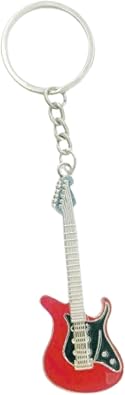 Punk Music Guitar Keychain Cute Bass Key Chain Ring for Music Lovers Key Holder