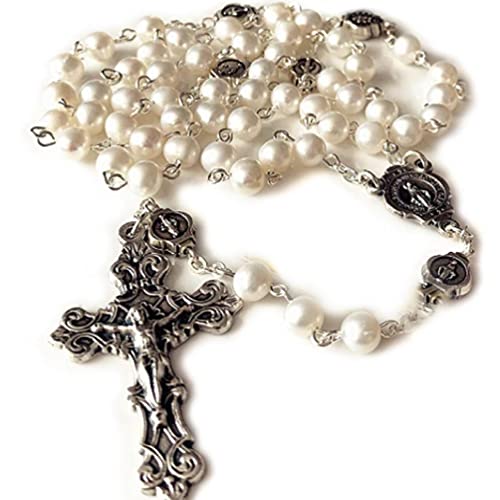Crucifijo Cruz Collar Regalos Confirmación Regalos para niñas Adolescentes Mujeres Hombres Glory Beads Uso Diario Santo Crucifijo Cruz católica Collar para niñas Cover