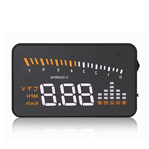 Bil HUD-skärm, Riloer bil head up-display projektor digital hastighetsmätare med 3 tums HD-skärm, OBDII/EOBD-gränssnitt, RPM, vattentemperatur, spänning, överhastighetslarm, motorfellarm