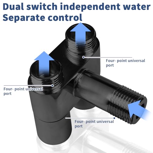 Neween Handheld Toilet Bidet Sprayer for Toilet-Adjustable 1-in-2-Out Dual Control Valve Bidet Sprayer for Feminine Wash, Stainless Steel Bidet Faucet Kit Cloth Diaper for Baby Wash (Black)