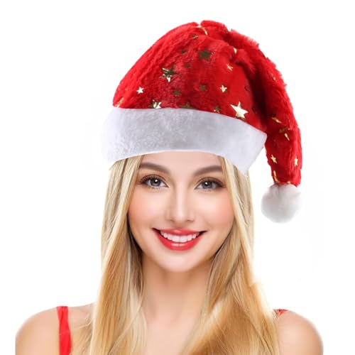 WLHFDC Weihnachtsmütze für Erwachsene,Warm Plüsch...