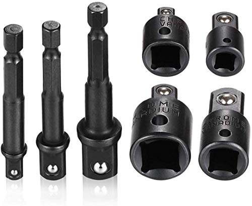 3tlg. Sechskant Stecknussadapter Stecknuss Adapter Steckschlüssel Schraubenschlüssel 1/4", 1/2", 3/8" und Stecknuss Adapter 4tlg. 1/4 auf 3/8-3/8 auf 1/4 Zoll - 3/8 auf 1/2-1/2 auf 3/8 Cover