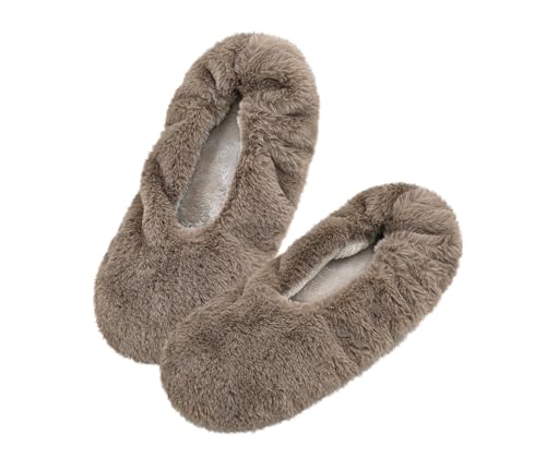 Image of Keyela Women's Ballerina Slippers,Non-Slip Bedroom Slippers Socks | Soft fuzzy slipper socks for ladies Indoor home slippers Cozy sock slippers Ballet Slippers