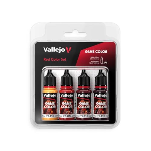 Vallejo - Red Color Set | Contains 4 Bottles x 18 ml (0.60 fl.oz.)