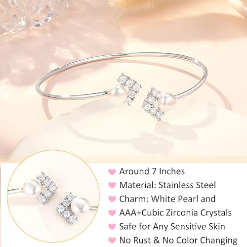 Adjustable Bracelet with Pearl for Bonus Mom Mother in Law Birthday Mother Day Christmas3