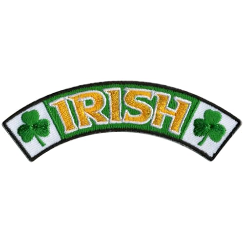Hot Leathers Irish 4” X 1” Top Rocker Patch PPM4138-4 Width x 1 Height Inches
