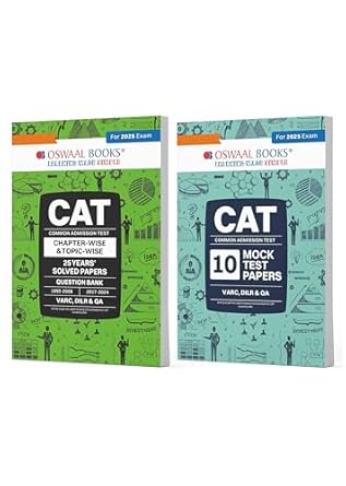 Oswaal CAT 25 Years' Solved Papers + 10 Mock Test Papers (Set of 2 books) | For 2025 Exam