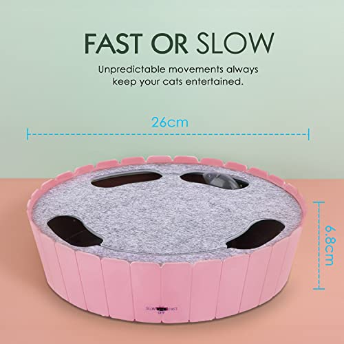 Image of Pawaboo Interactive Cat Toy with Running Mouse, Electronic Motion Cat Toy Automatic Teaser for Indoor Cats, Pop and Play Hide Seek Cats Toys Hunting Mouse for Pet Kitten Play Fun (Pink)